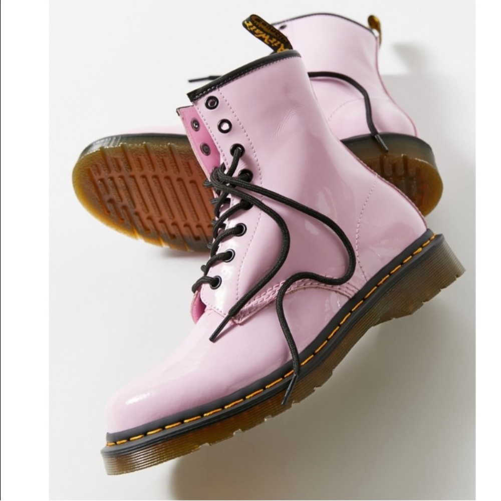 Dr. Martens Pink Patent 8-Eye Combat Boots - Picture 4 of 11